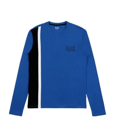 Ea7 Round-necked Logo T-shirt In Blue