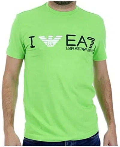 Ea7 Round-necked Logo T-shirt In Green