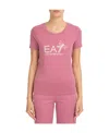 Ea7 Round-necked Logo T-shirt In Pink