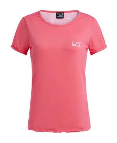 Ea7 Round-necked Logo T-shirt In Red