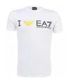 Ea7 Round-necked Logo T-shirt In White