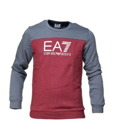 Ea7 Round-necked Sweater In Red