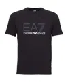 Ea7 Printed Round-necked T-shirt In Black