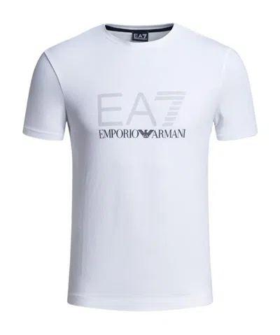 Ea7 Round-necked T-shirt In White