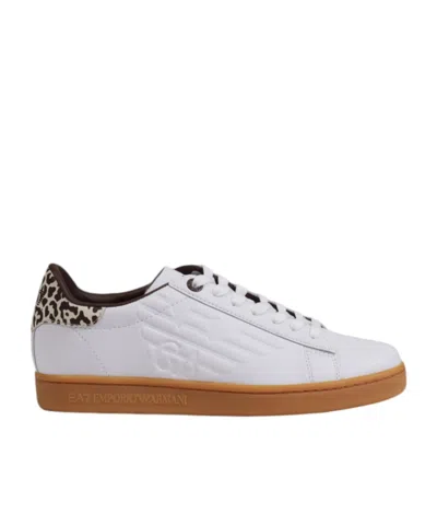Ea7 Round-toe Low-top Casual Shoes In White
