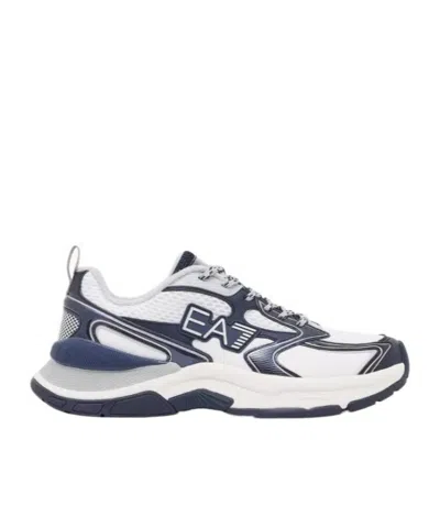 Ea7 Round Toe Low-top Sneakers In White