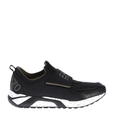 Ea7 Round Toe Sneakers In Black