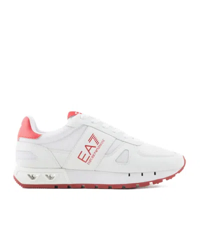 Ea7 Round Toe Sneakers In White