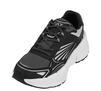 Ea7 Round-toe Sneakers In Black