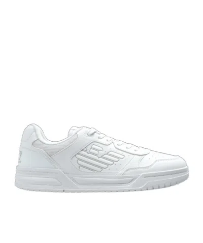 Ea7 Round-toe Sneakers In White