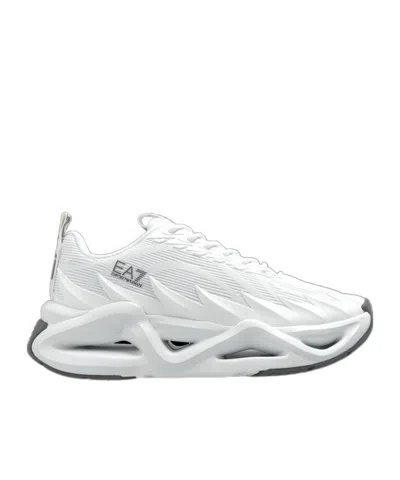 Ea7 Round-toe Sneakers In White