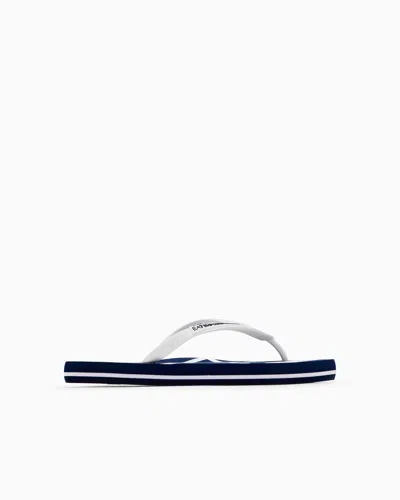 Ea7 Rubber Flip-flops With Logo In Blue