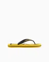 Ea7 Rubber Flip-flops With Logo In Yellow