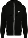 Ea7 Rubberised Logo Hoodie In Black