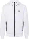 Ea7 Rubberised Logo Hoodie In White