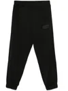 Ea7 Rubberised-logo Track Pants In Black