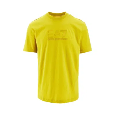 Ea7 Rubberized Logo T-shirt In Yellow