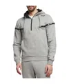 Ea7 Semi-zipper Design Logo Hooded Sweater In Gray