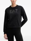 Ea7 Sequin-embellished Logo-detail Sweatshirt In Black