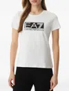 Ea7 Sequin-embellished Logo-print T-shirt In White