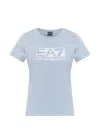 Ea7 Sequin-logo T-shirt In Blue