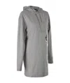 Ea7 Series Floral Pattern Hooded Long Sweaters In Gray