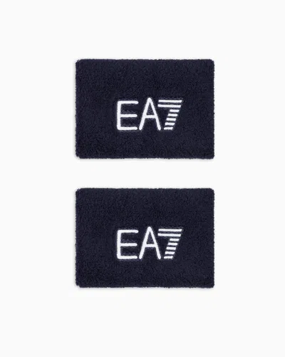 Ea7 Serre-poignets Tennis Pro En Mélange De Coton Stretch