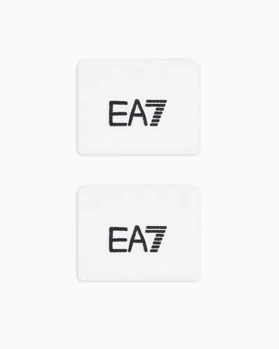 Ea7 Serre-poignets Tennis Pro En Mélange De Coton Stretch