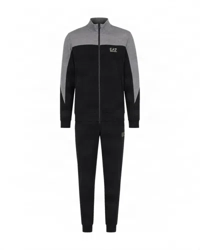 Ea7 Logo-print Panelled Tracksuit In Multi