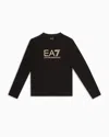 EA7 SHINY GIRL STRETCH-COTTON, CREW-NECK T-SHIRT