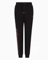 Ea7 Shiny Stretch-cotton Joggers In Black