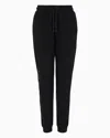 Ea7 Shiny Stretch-cotton Joggers In Black