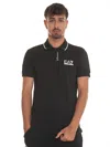 Ea7 Short Sleeve Polo Shirt In Black