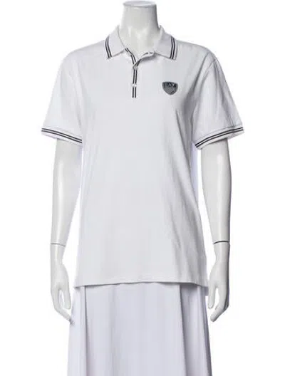 Pre-owned Ea7 Short Sleeve Polo In White