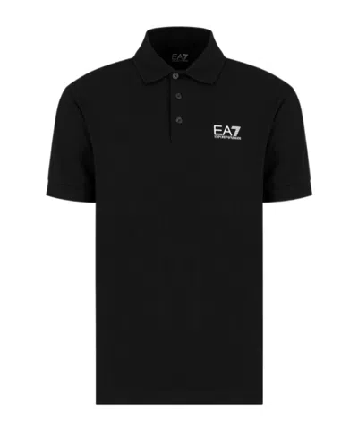 Ea7 Short-sleeved Polo Shirt In Black
