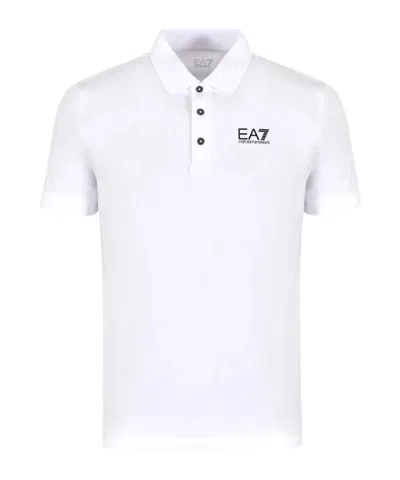 Ea7 Short-sleeved Polo Shirt In White