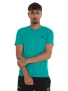 Ea7 Short-sleeved Round-necked T-shirt In Turquoise Green