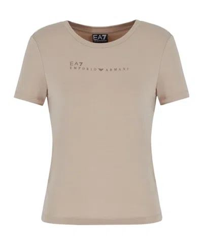 Ea7 Short-sleeved T-shirt In Beige