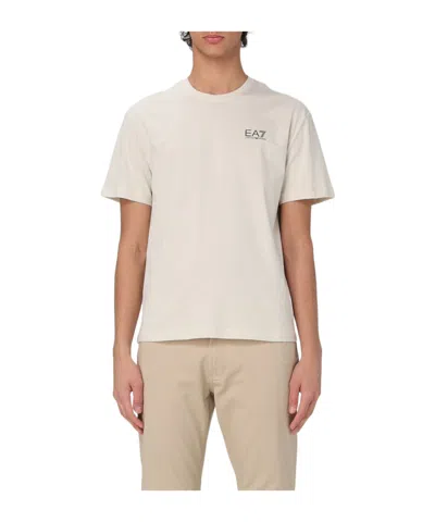 Ea7 Short-sleeved T-shirt In Beige