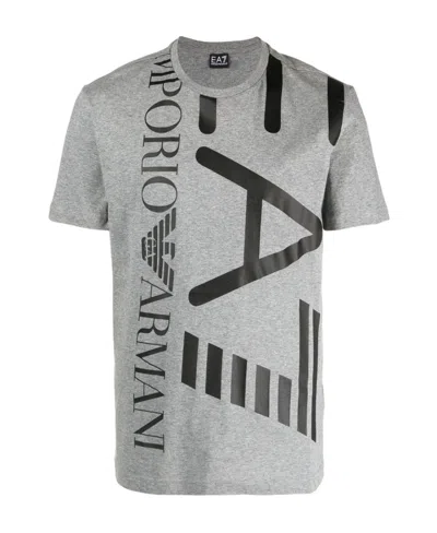 Ea7 Short-sleeved T-shirt With Round Neck In Gray