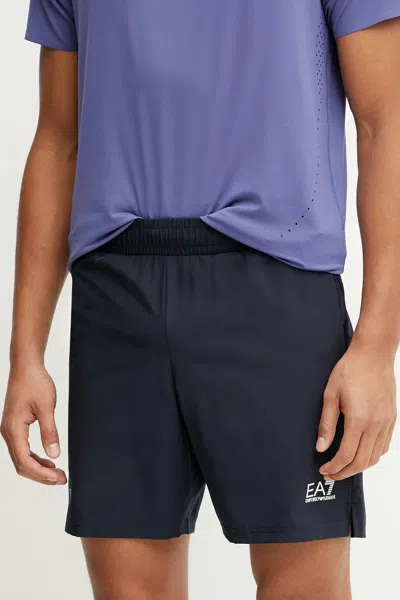 Ea7 Shorts Tennis And Padel Man  7m000169 Af14581 Ub102 Blue Arms