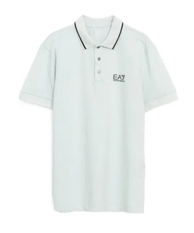 Ea7 Short-sleeved Polo Shirt In White