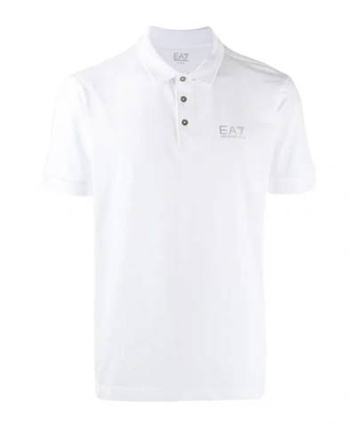 Ea7 Short-sleeved Polo Shirt In White