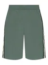 Ea7 Side-stripe Shorts In Green