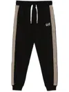 Ea7 Side-stripe Track Pants In Black