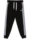 Ea7 Side-stripe Track Pants In Black