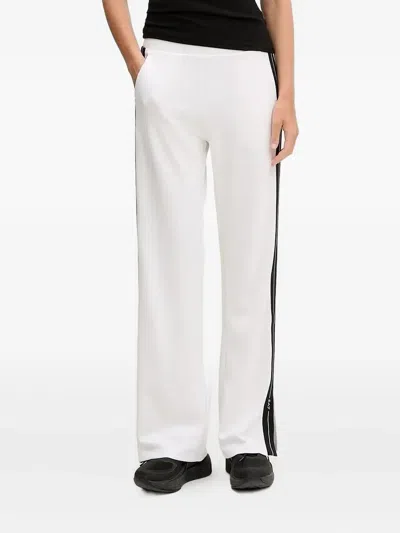 Ea7 Side-stripe Track Pants In White