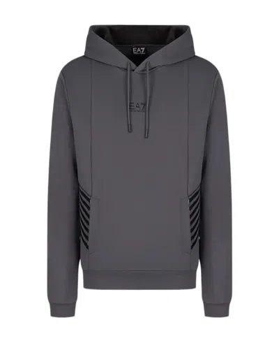 Ea7 Side Waist Impact Color Sports Sweater In Black