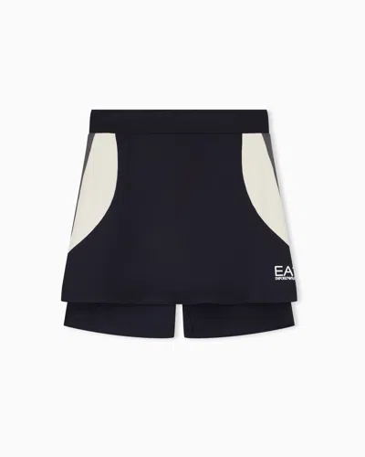 Ea7 Skirt Tennis Pro Slim Fit Technical Jersey Ventus7 In Black