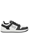 Ea7 Black And White Polyester Sneaker In Multi